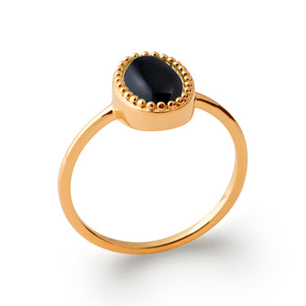 Bague surmontée d'une agate noire