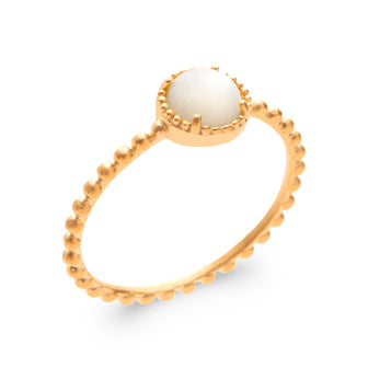 Bague pierre de lune anneau billes