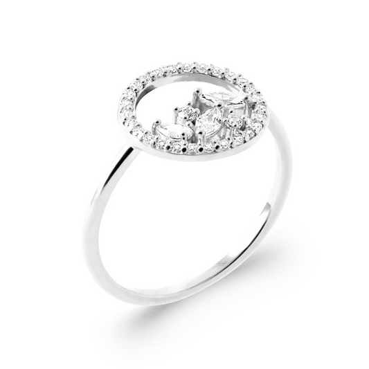 Bague Cercle Sertie Zirconiums Blancs