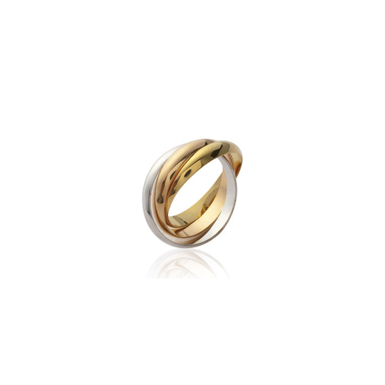 Bague trinity 3 anneaux Argent 925 et Plaqué or 750
