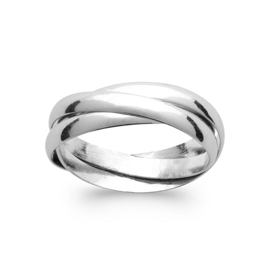 Bague alliance 3 anneaux argent rhodié