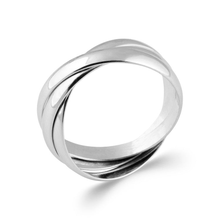 Bague alliance 3 anneaux argent rhodié