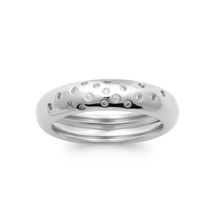 Bague Alliance argent fantaisie oxyde de zirconium
