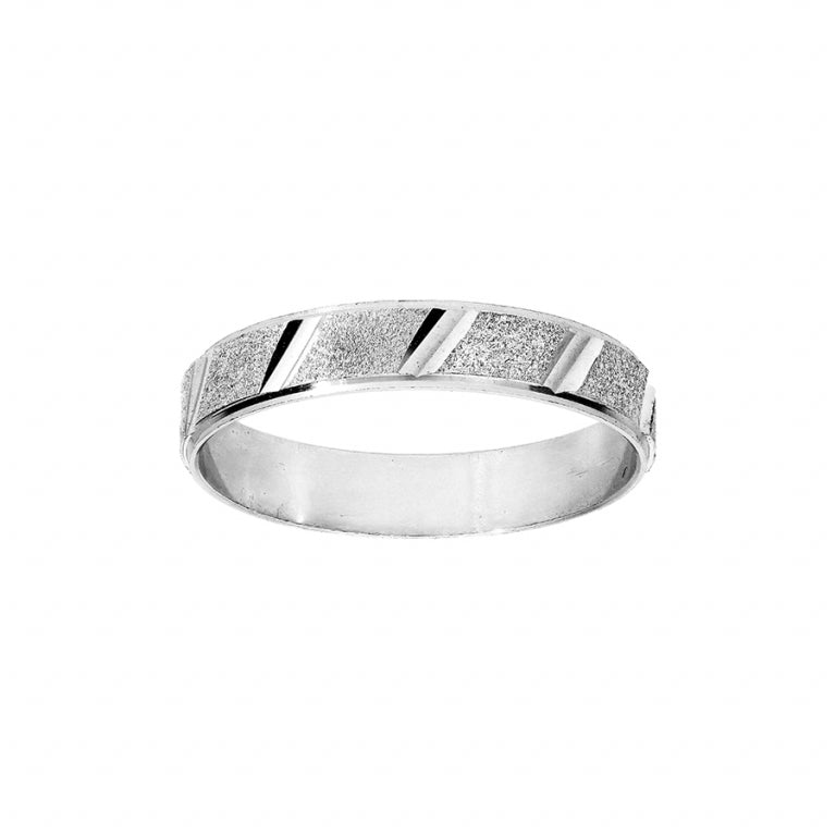Alliance homme épis argent rhodié à graver