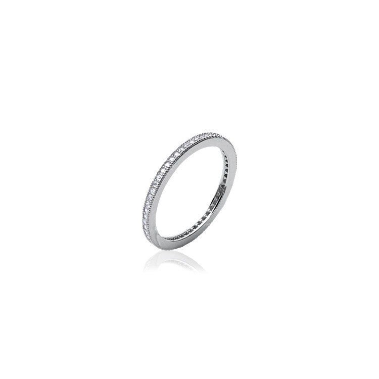 Bague en argent 925 rhodié et contour micro-sertis oz