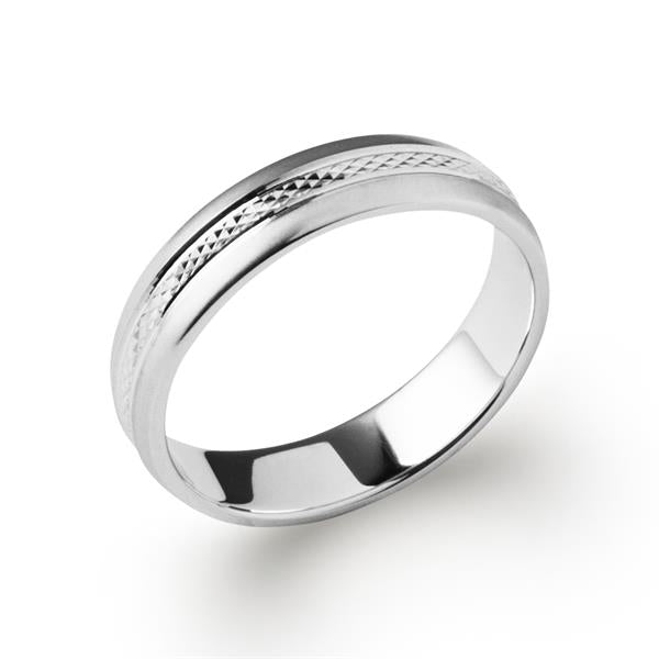 Bague alliance argent 925 rhodié 5mm