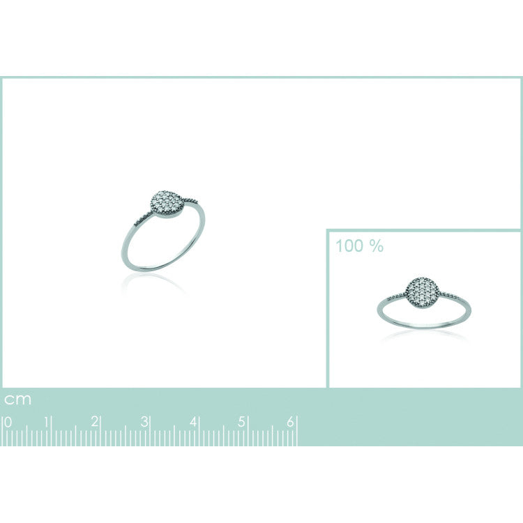 Bague en argent 925/000 rhodié et oxyde de zirconium