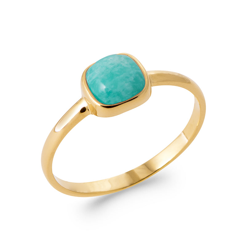 Bague amazonite carrée