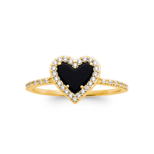 bague coeur noir