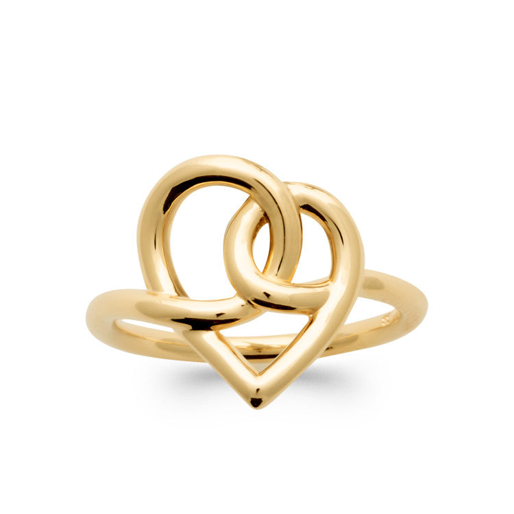 Bague coeur en fil plaqué or
