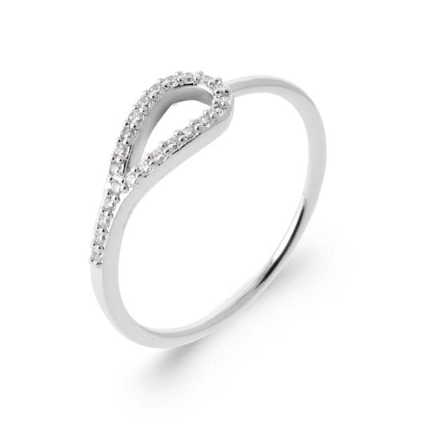 bague femme ajourée contour oxydes zirconium