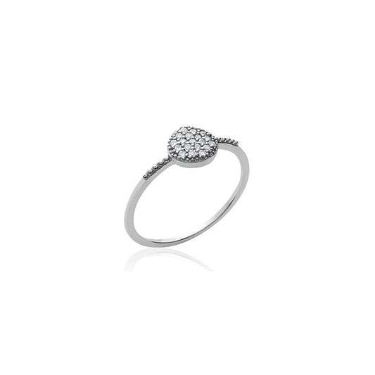 Bague en argent 925/000 rhodié et oxyde de zirconium
