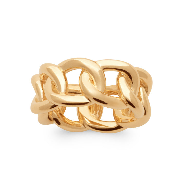 Bague maillons épais plaqué or