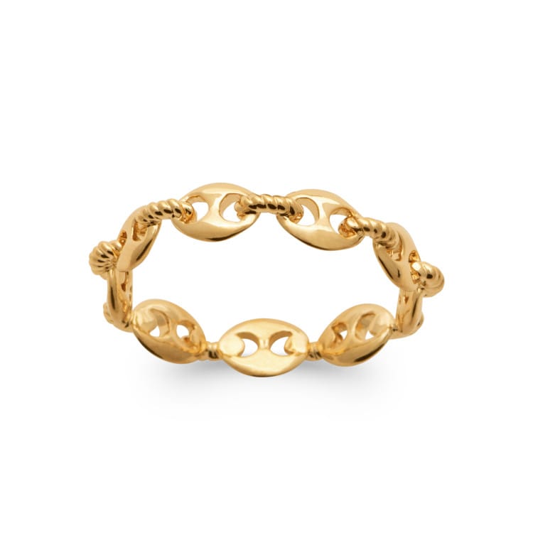 Bague grain de café plaqué or 18 carats