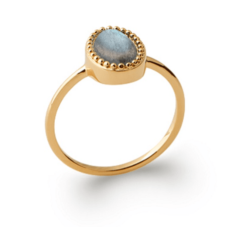 Bague surmontée d'une pierre labradorite