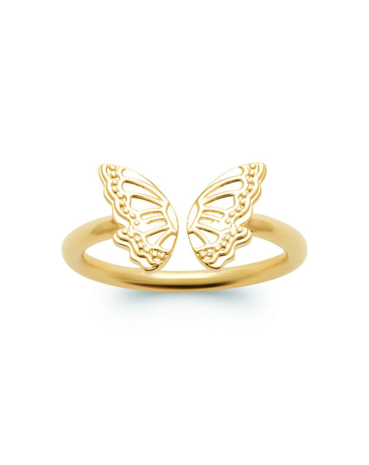 Bague papillon plaqué or 18 carats