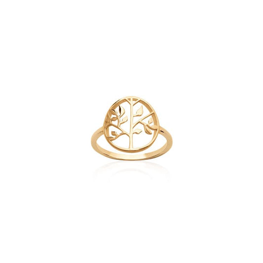 Bague motif arbre de vie plaqué or