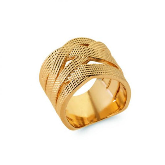 Bague large détails tressés