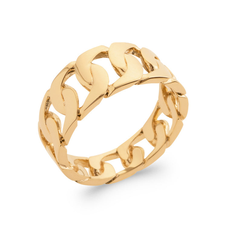 Bague chaine maillon plaqué or