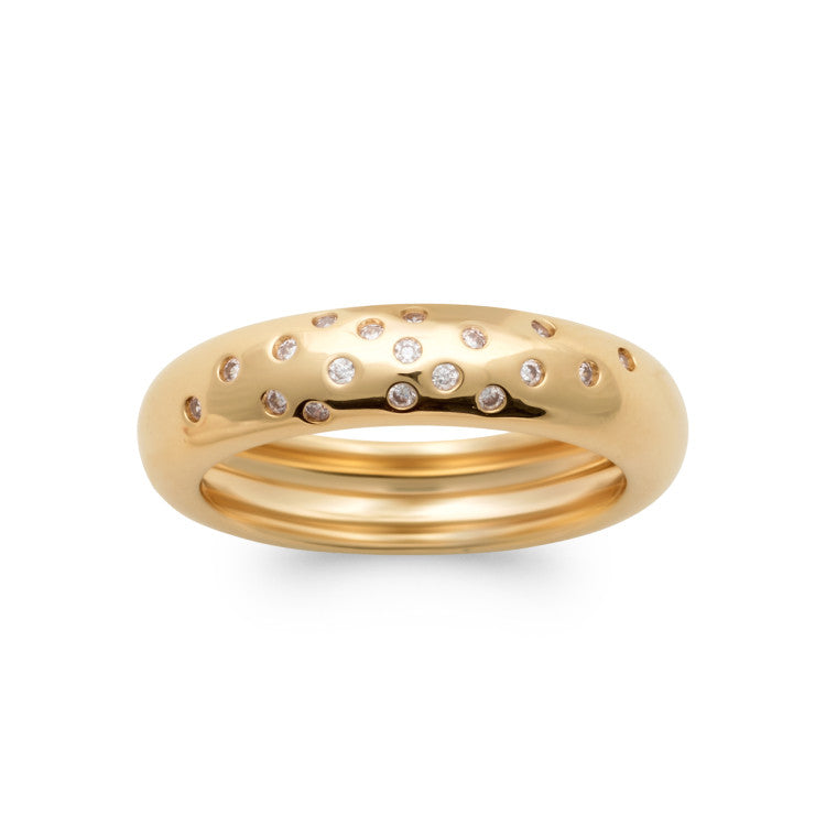 Bague Alliance Plaqué or fantaisie oxyde de zirconium