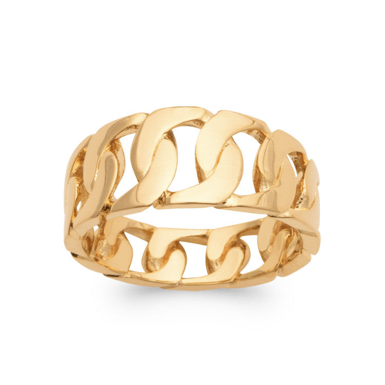 Bague chaine maillon plaqué or