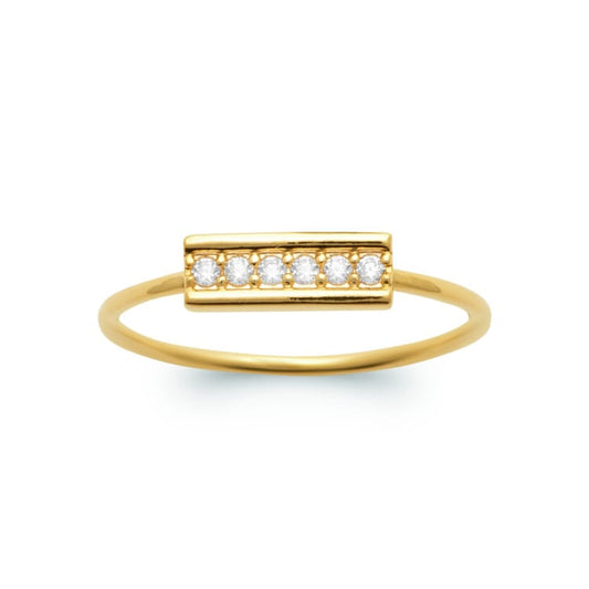 Bague fine plaqué or 750/000 OZ sertis