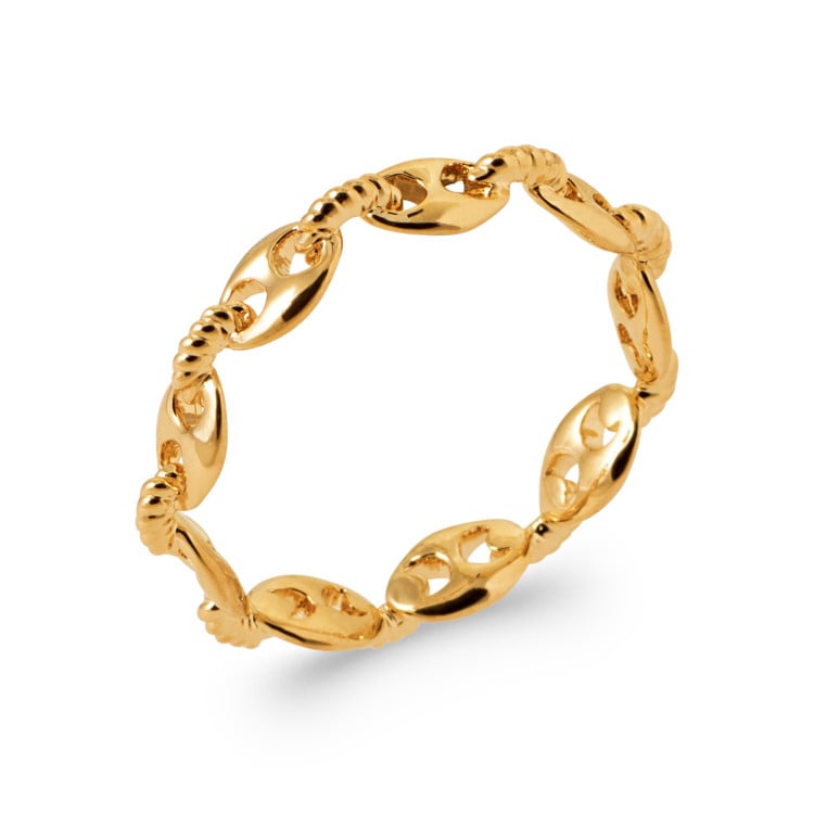 Bague grain de café plaqué or 18 carats
