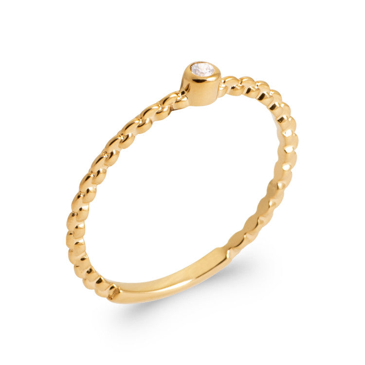Bague Solitaire plaqué Or anneau fantaisie