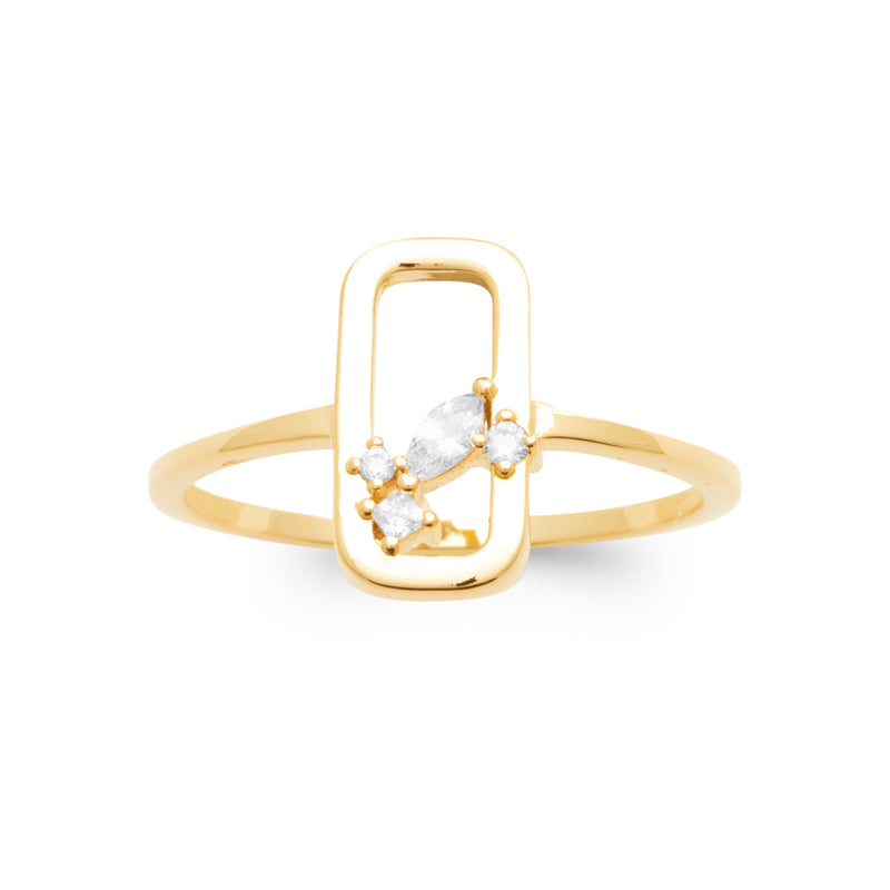 Bague rectangle ajouré et oz