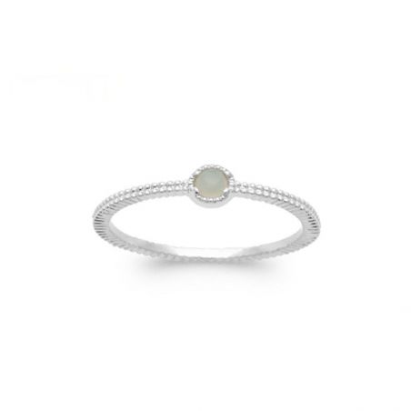 Bague solitaire agate bleue