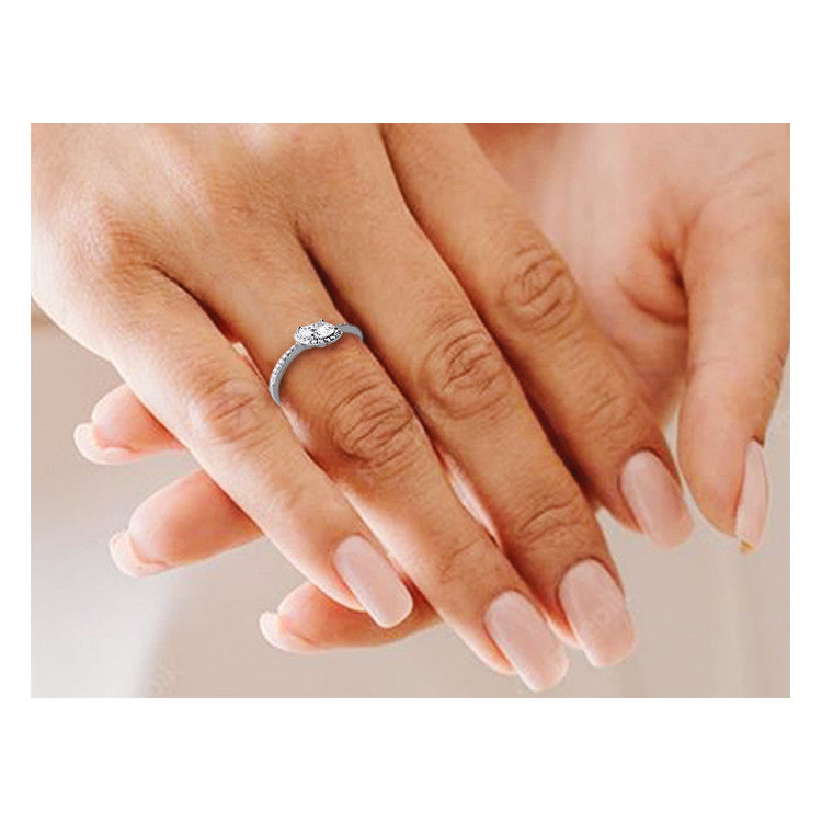 Bague en argent 925/000 rhodié et oxyde de zirconium