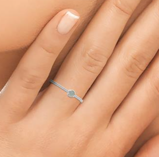 Bague solitaire agate bleue