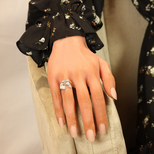 bague breloque coeur cadenas et clé en argentt