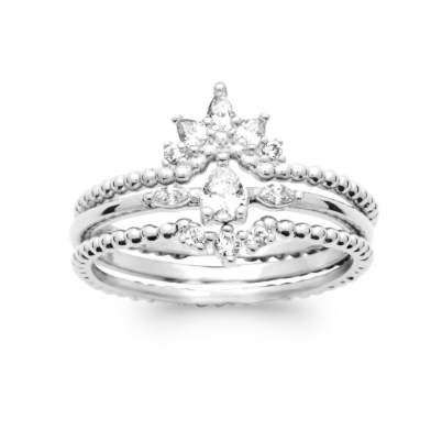Bague Couronne Oxydes de Zirconium – Bague Fine Cumulable