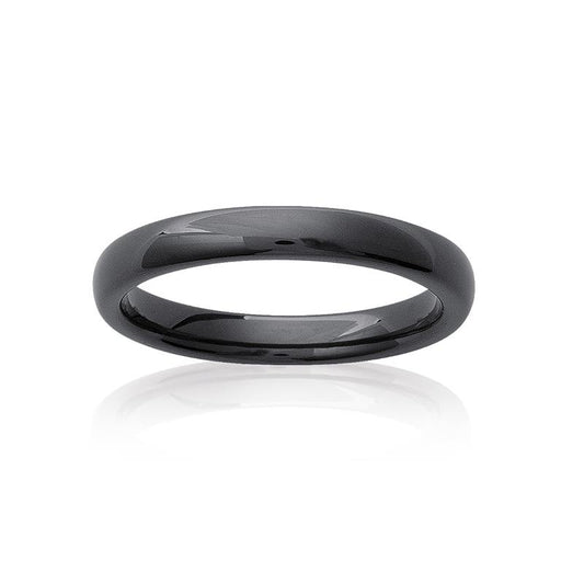 Bague céramique noire lisse 3mm