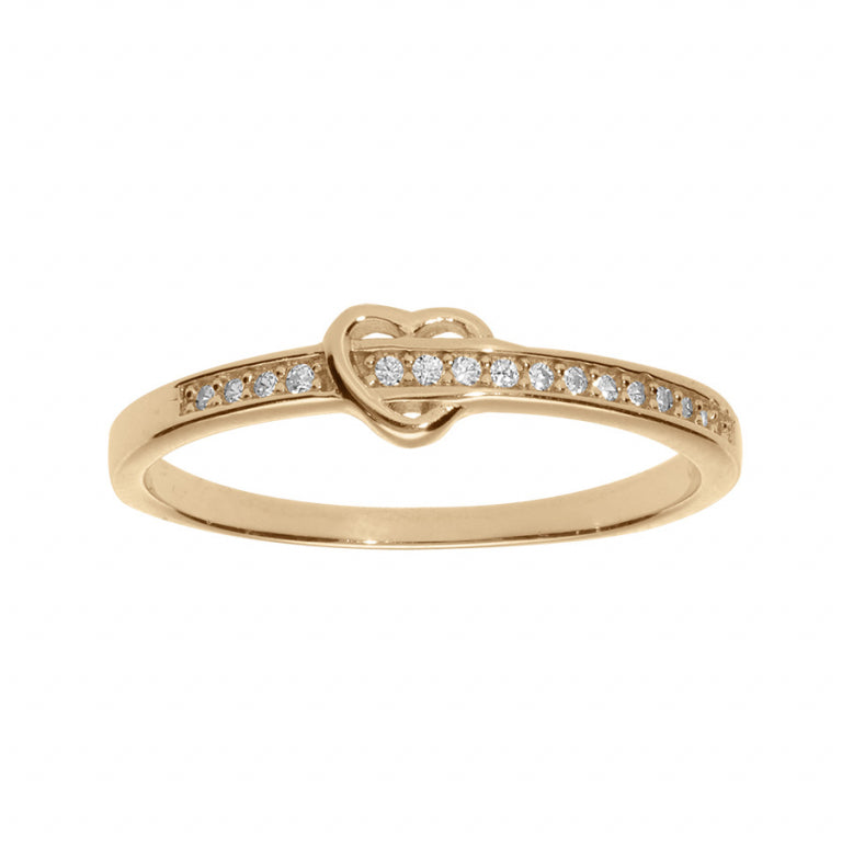 bague saint-valentin coeur en plaqué or 8 carats et oz