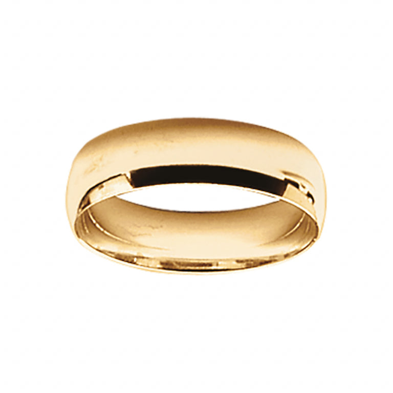 Alliance femme demi jonc plaqué or 6mm à graver