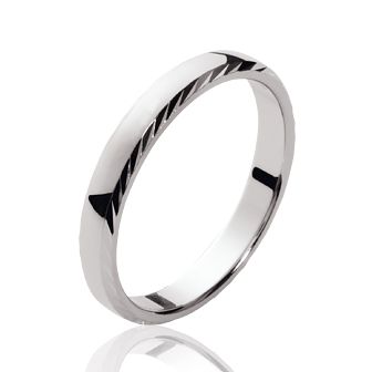 Bague alliance argent 925 bords fantaisies