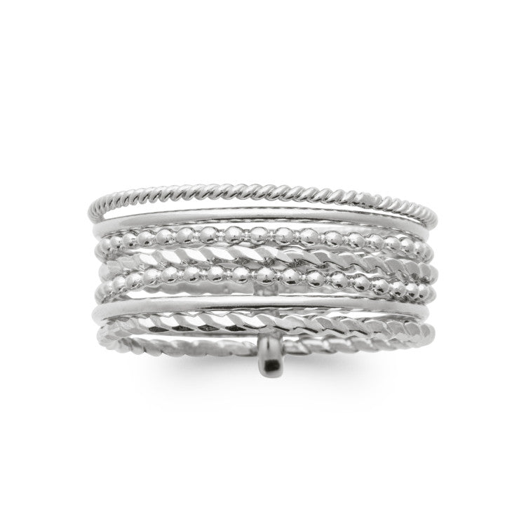 Bague semainier 7 anneaux argent 925 rhodié