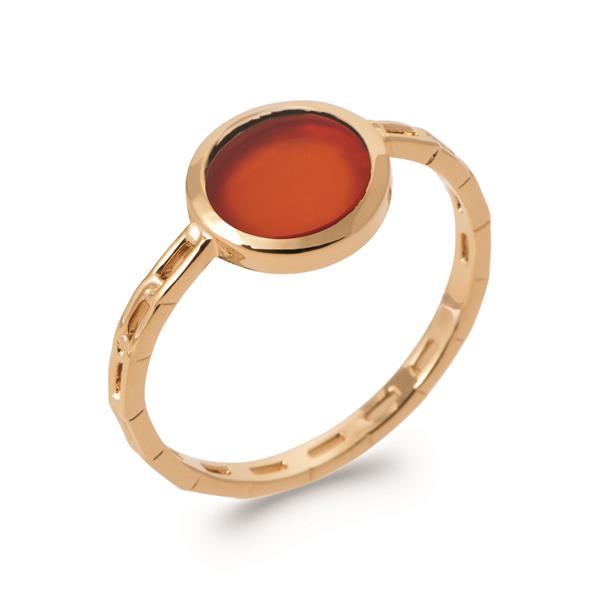 bague agate rouge femme plaqué or