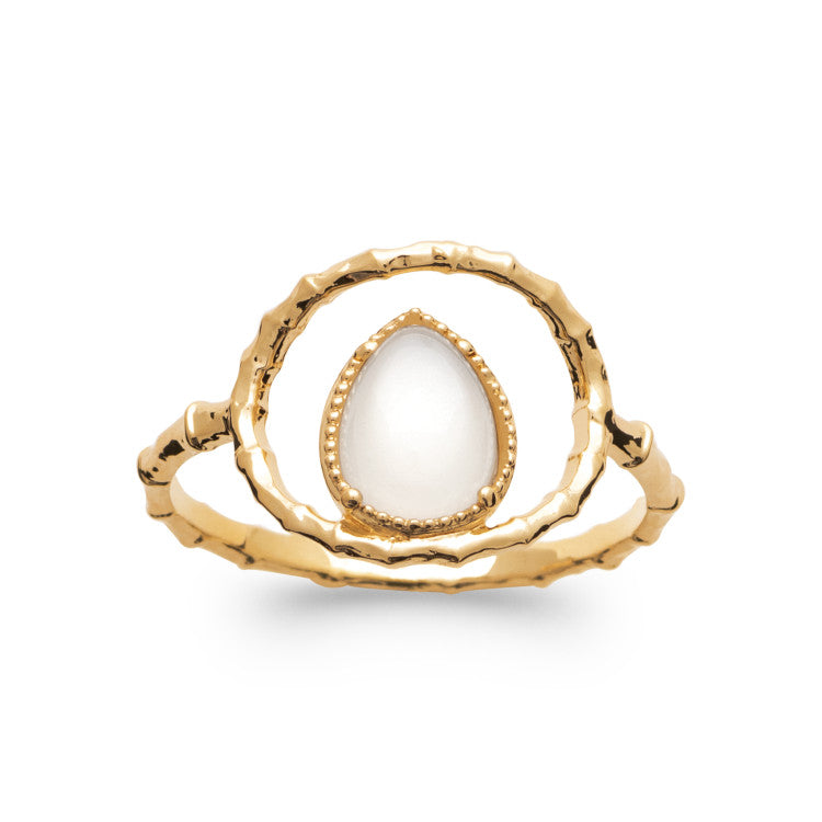 Bague pierre de lune plaqué or