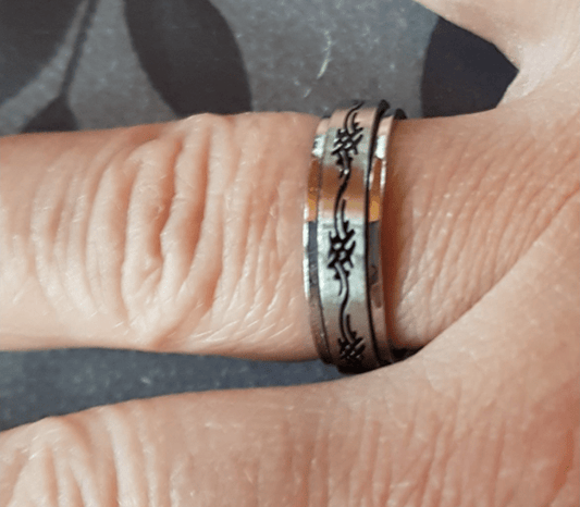 Bague homme acier tribal