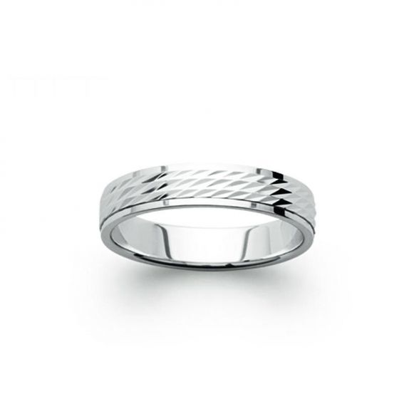 Bague alliance argent 925 chic striée centre 5mm