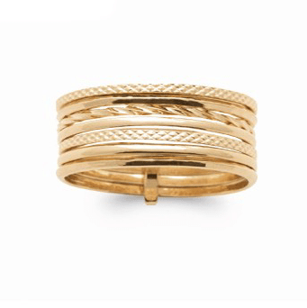 Bague semainier plaqué or Multi-anneaux
