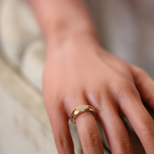 Chevalière saint-valentin coeur OZ