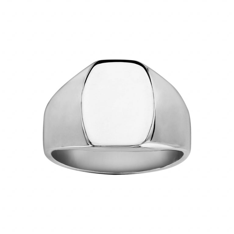 Bague chevalière homme acier tonneau GRAVURE