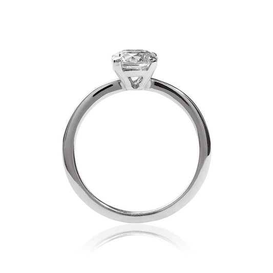 Bague solitaire 6mm en argent 925/000 rhodié OZ griffé