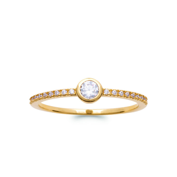 Bague solitaire serti clos bords OZ
