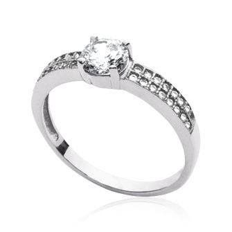 Bague en argent 925 rhodié et oxyde de zirconium