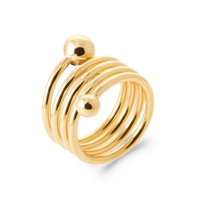 Bague femme contour spirale plaqué or